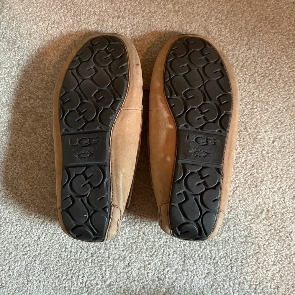 UGG Dakota Moccasin Slippers Womens Size 6 Brown Leather Indoor Outdoor - Picture 6 of 9